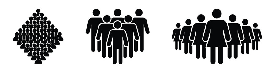 Group of people vector icon set. Team work icons. Crowd icon set. Group of people icon vector illustration