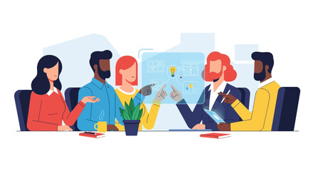 Diverse Team Collaborating on a Business Project.