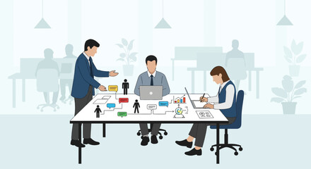 Business Team Meeting Around a Large Table.