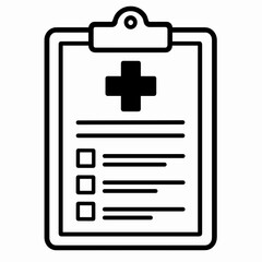 Fototapeta premium Medical clipboard with checklist and health symbol illustration 