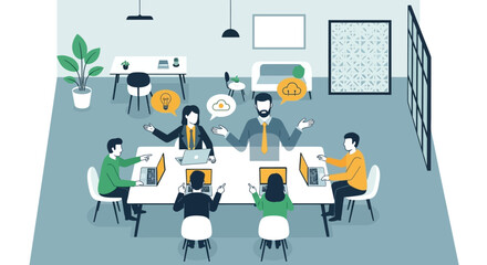 Business Team Meeting Around a Conference Table.