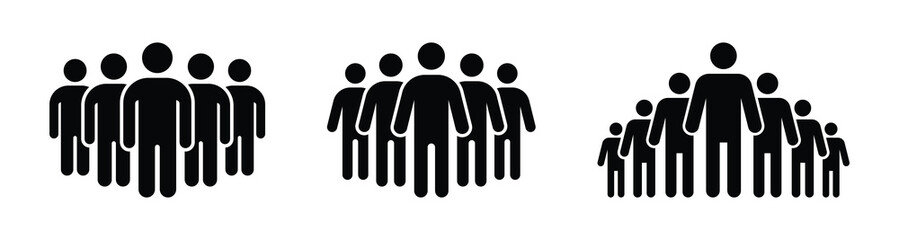 People and teamwork line icons collection. Vector illustration, EPS10