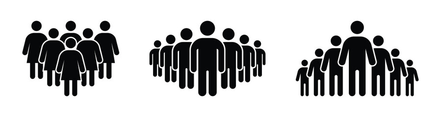 People icon for graphics website design, logo, app, UI. Crowd signs. Vector illustration. Isolated on white background. EPS 10