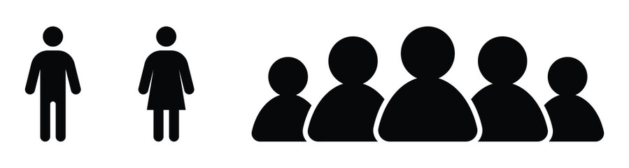 People icon for graphics website design, logo, app, UI. Crowd signs. Vector illustration. Isolated on white background. EPS 10
