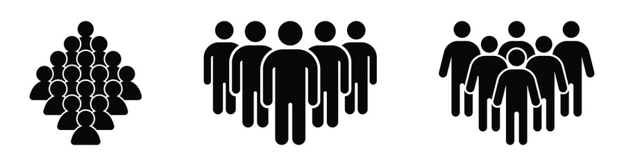 People crowd team symbol icons. Team icons set. People icon .Group of people icons. Vector illustration. EPS 10