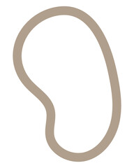 Brown outline png shape sticker, transparent background