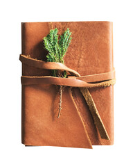 Leather journal png sticker, transparent background