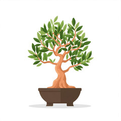 Artfully pruned bonsai tree in a simple ceramic pot, representing nature and tranquility