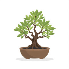 Elegant bonsai tree in a simple pot, symbolizing tranquility and nature's beauty.
