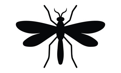mosquito silhouette vector, mosquito insect black silhouette vector