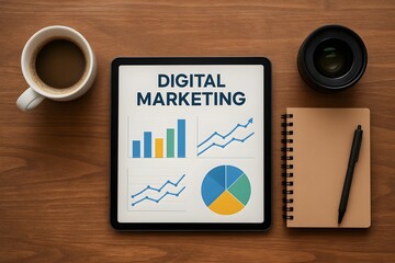 Digital Marketing Analytics on Tablet for Business Strategy and Growth