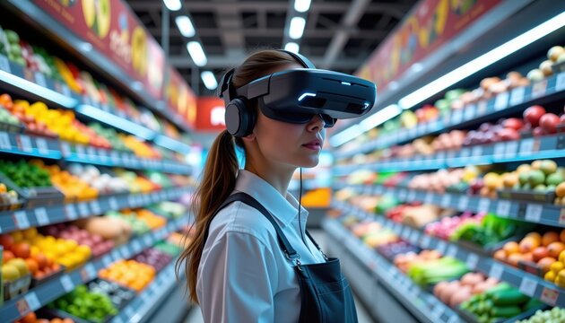 Interactive Virtual Shopping Innovation in a Futuristic Grocery Store Scene Immersive Environment for Customers