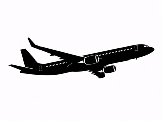 Sleek airplane soars, perfect for travel, adventure, and business themes, conveying speed and efficiency in a clean, modern style for your creative projects.