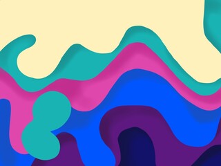 Abstract Wavy Layered Background with Vibrant Colors