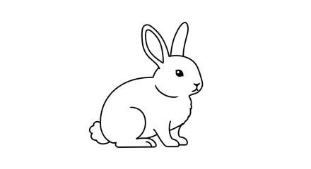 Adorable rabbit line art for kids' coloring pages and easter crafts