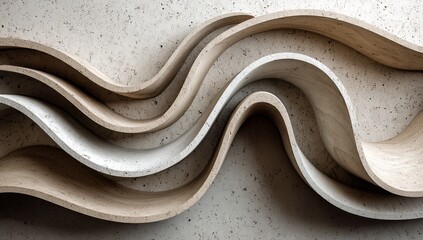 The image is a collection of wooden slats that are arranged in a way that creates a sense of movement and flow