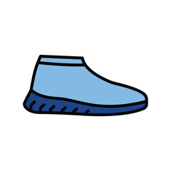 waterproof shoe covers color flat icon. Vector isolated element