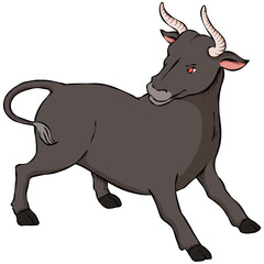 Raging black bull png element