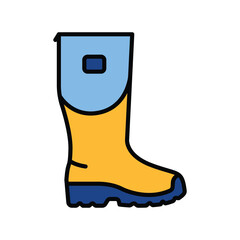 rubber boot color line icon. Vector isolated element