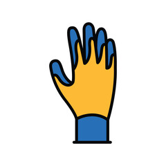 waterproof gloves color flat icon. Vector isolated element