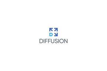 Letter D spread and diffusion logo