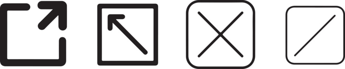 External Link Icon Set  Vector Hyperlink Symbols for Web and UI Design