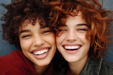 Partner helping reduce mental issue set females, joint, laugh