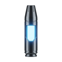Futuristic black and blue glowing bullet design © PNG Lab