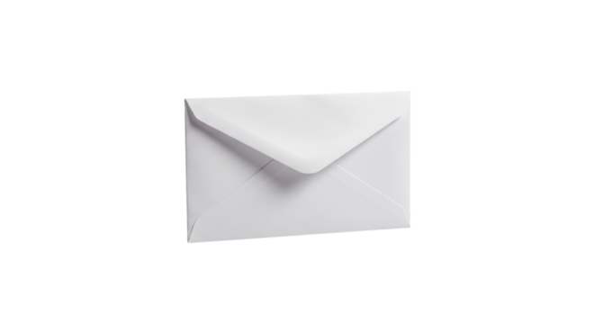 Plain white envelope on white background  