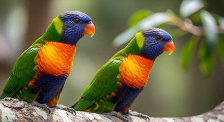 Rainbow Lorikeets.