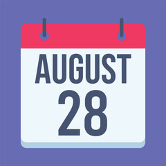 28 August Rainbow Bridge Remembrance Day Calendar. Blue Background. Isolated Vector Calendar.