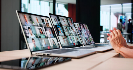 Woman Leading Online Business Conference Webinar Meeting