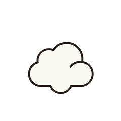 Simple cartoon cloud icon with dark outline on black background