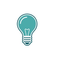 Simple teal light bulb icon on a black background representing ideas