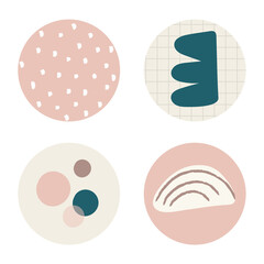 Minimal doodle social story highlights icon set design resources