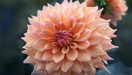 peach dahlia flower close up bloom