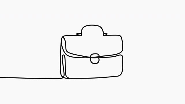 One line backpack animation. School bag continuous thin line symbol, minimalist rucksack drawing, schoolbag outline, travel knapsack or bagpack illustration