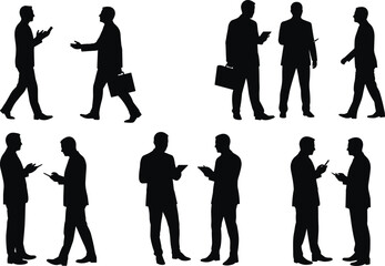 Business silhouettes teamwork communication, professional people interaction, corporate discussion collaboration, office colleagues meeting, partnership negotiation strategy