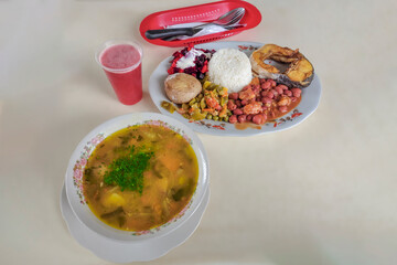 traditional Colombian cuisine, homemade lunch
