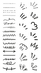 PNG Hand-drawn doodle arrows and lines in a playful, sketchy style, set on transparent background