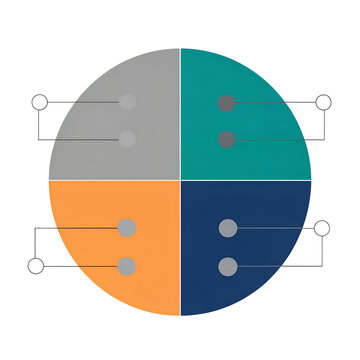 Pie chart png, population percentage data design element in transparent backgroun
