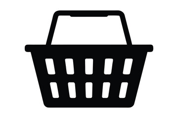 Fototapeta premium empty shopping basket silhouette vector, shopping basket icon