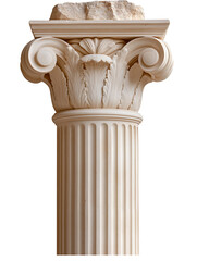 Obraz premium Classic stone column with decorative capital and fluted shaft, showcasing neoclassical architecture and design elements. Ideal for historical or architectural themes.