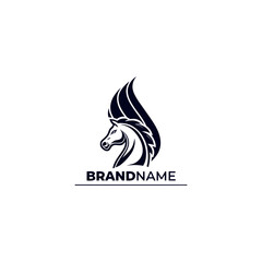 Fototapeta premium Modern horse head logo design for powerful brand identity