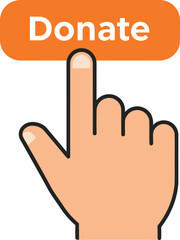 Obraz premium A finger is pressing the orange 