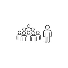 Illustration of a Leader Standing Apart from a Group.