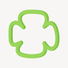 Green bell pepper slice, cute cooking vector