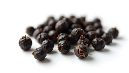 Obraz premium Black Peppercorns Isolated on White