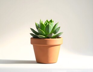 Obraz premium A vibrant green succulent plant in a clay pot