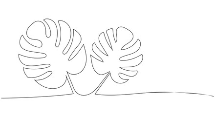 Line art of monstera leaf line art, a simple and elegant design for various creative projects and natureinspired themes
